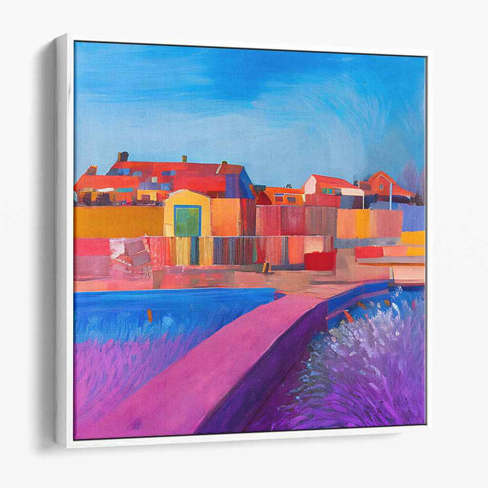 Chromatic Landscape Abstraction: Colorful Abstract Landscape Canvas Art