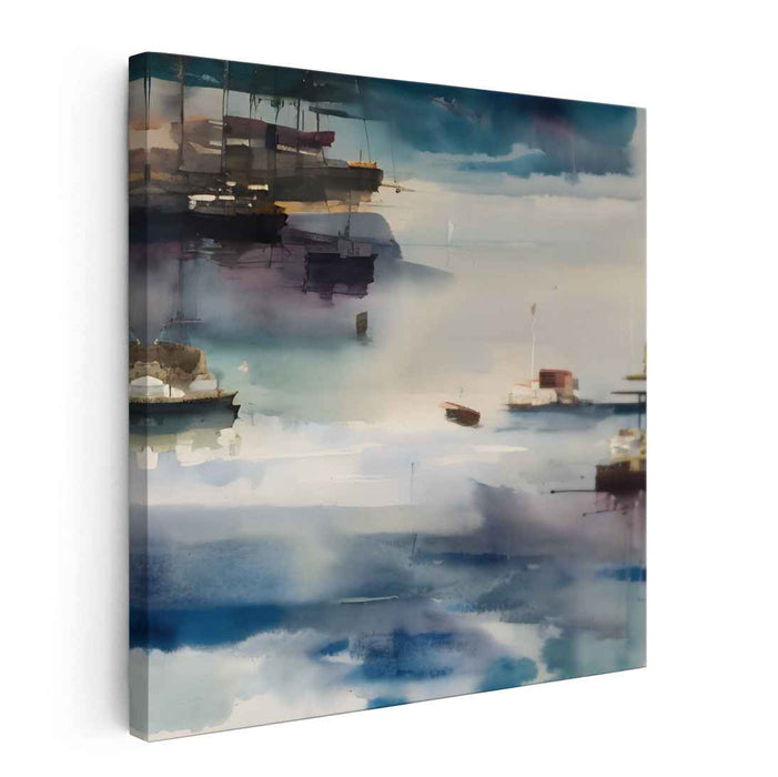 Liquid Mirrors: Watercolor Reflections Canvas Art Print