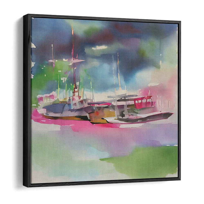 Sailing through Ether: Dreamy Watercolor Sailboats Canvas Art Print