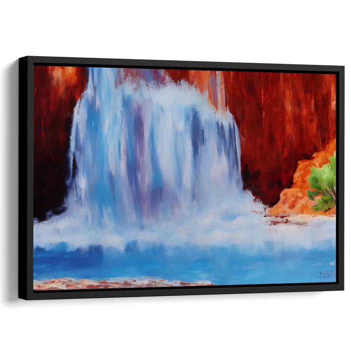 Rush of Prism Waterfalls: Vibrant Waterfall Landscape Canvas Art