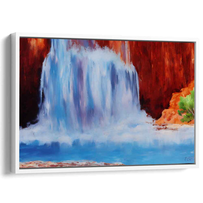 Rush of Prism Waterfalls: Vibrant Waterfall Landscape Canvas Art