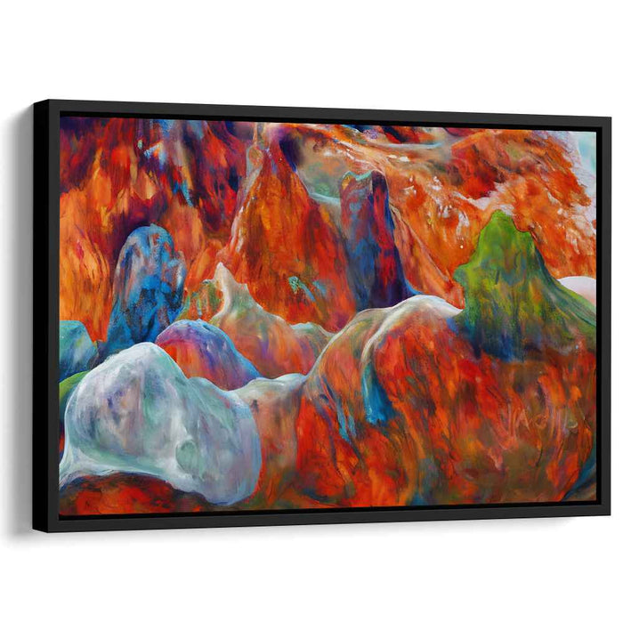 Molten Dreamscapes: Abstract Expressionist Vibrant Landscape Canvas Art