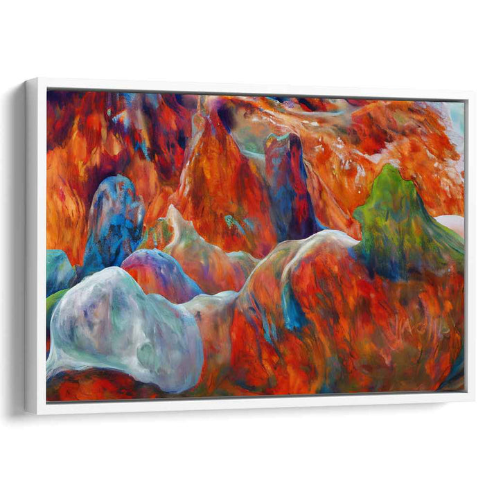 Molten Dreamscapes: Abstract Expressionist Vibrant Landscape Canvas Art