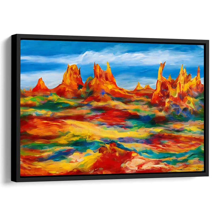 Sandstorm Sonata: Abstract Expressionist Desert Landscape Canvas Art Print