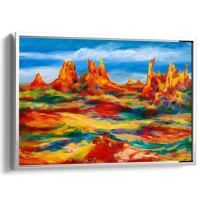 Sandstorm Sonata: Abstract Expressionist Desert Landscape Canvas Art Print
