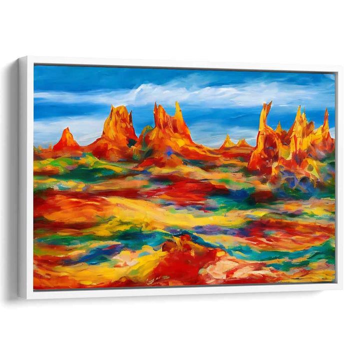 Sandstorm Sonata: Abstract Expressionist Desert Landscape Canvas Art Print