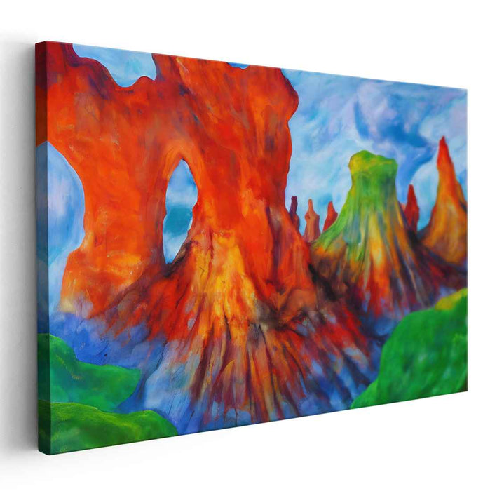 Surreal Dreams: Vivid Alien Landscape Canvas Art Print