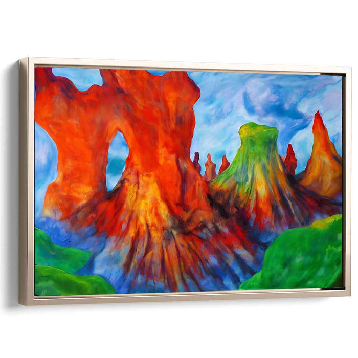 Surreal Dreams: Vivid Alien Landscape Canvas Art Print