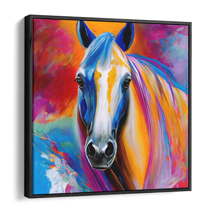 Vivid Equine Expression: Dynamic Abstract Horse Canvas Art Print
