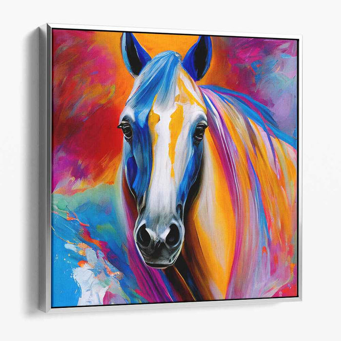 Vivid Equine Expression: Dynamic Abstract Horse Canvas Art Print