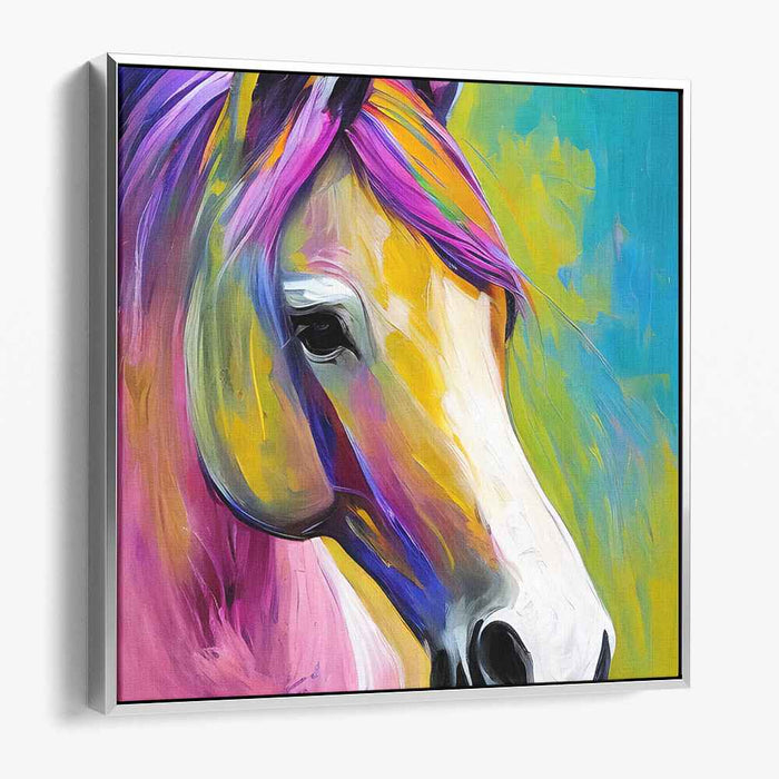 Vibrant Equestrian Beauty: Colorful Expressionist Horse Canvas Art