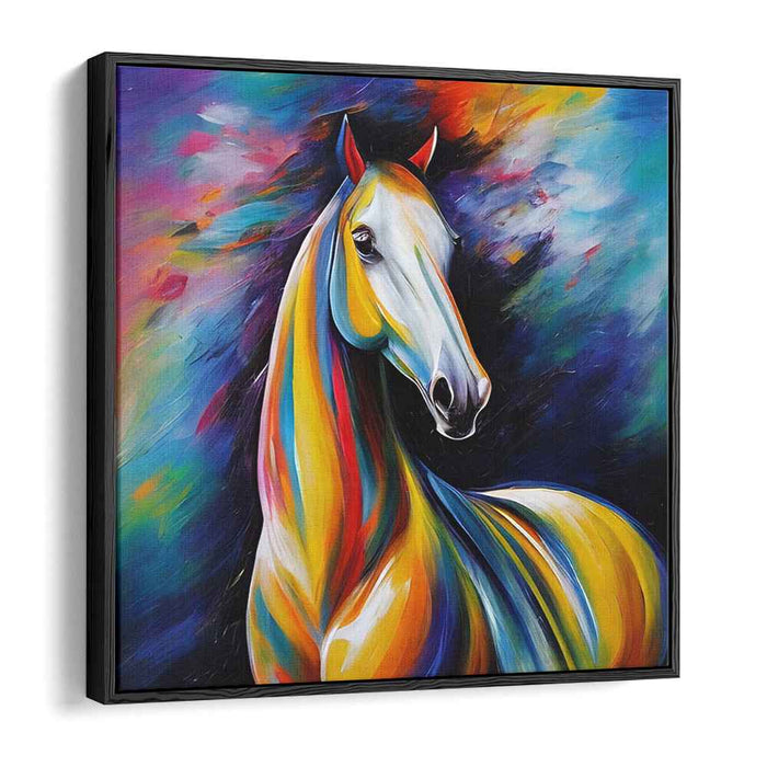 Majestic Mane Movement: Vibrant Abstract Horse Canvas Art