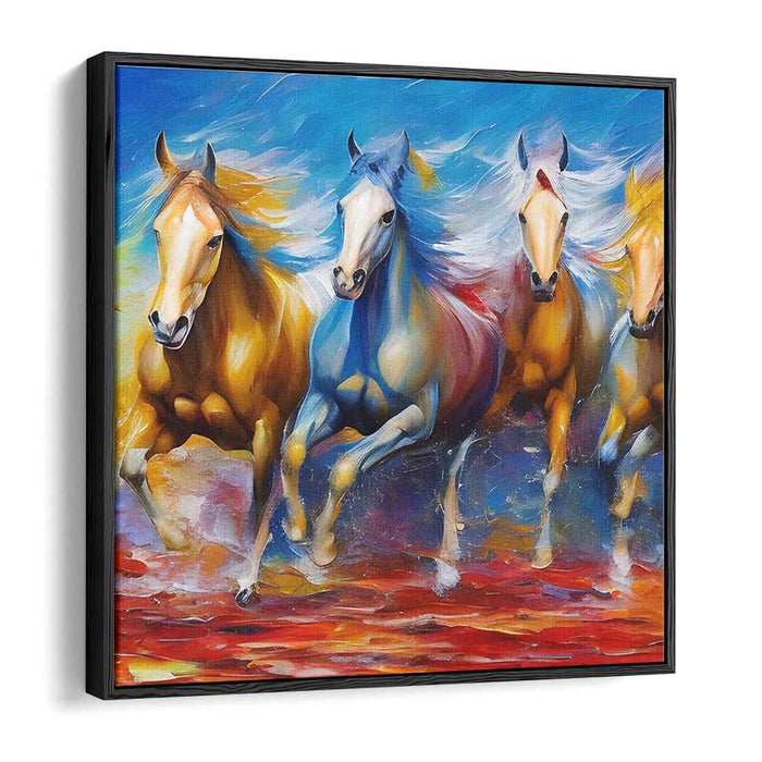 Majestic Charge: Dynamic Equine Splendor Canvas Art