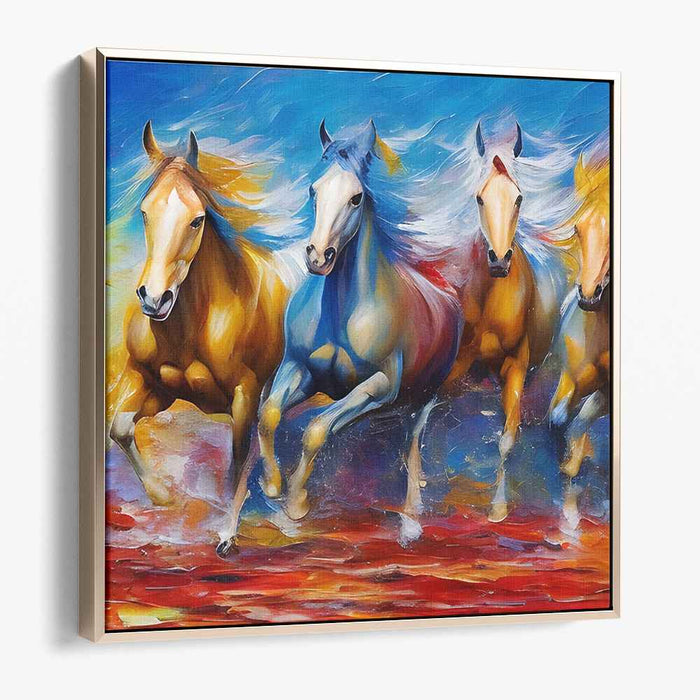 Majestic Charge: Dynamic Equine Splendor Canvas Art