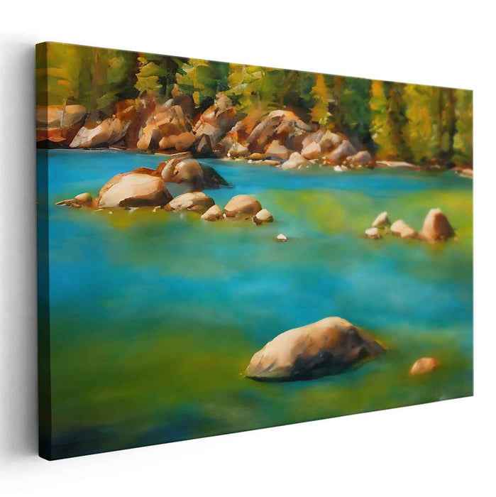 Tranquil Pastoral Scene: Tranquil Landscape Painting