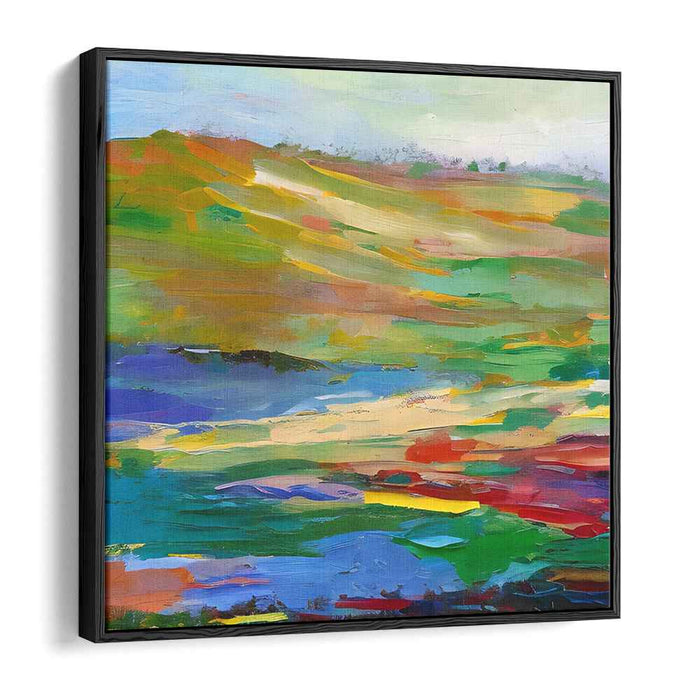 Geometric Horizon Perspective: Abstract Landscape Canvas Art