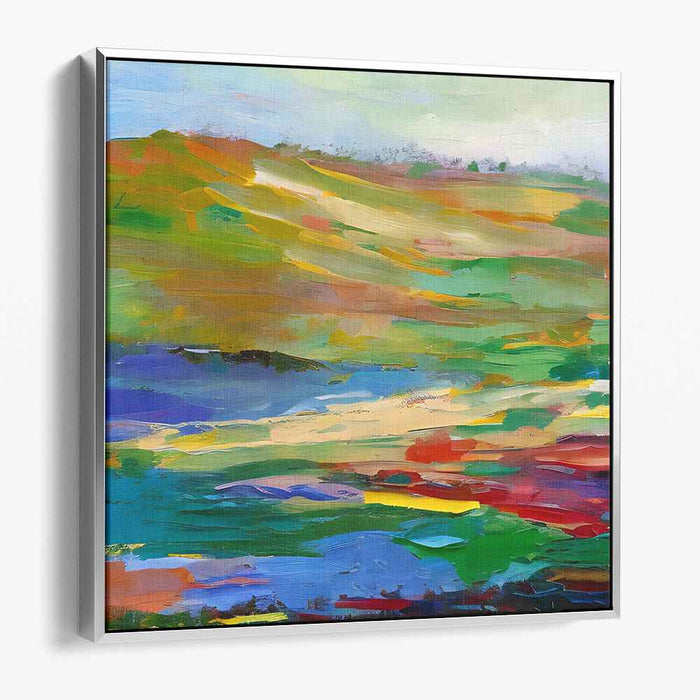 Geometric Horizon Perspective: Abstract Landscape Canvas Art