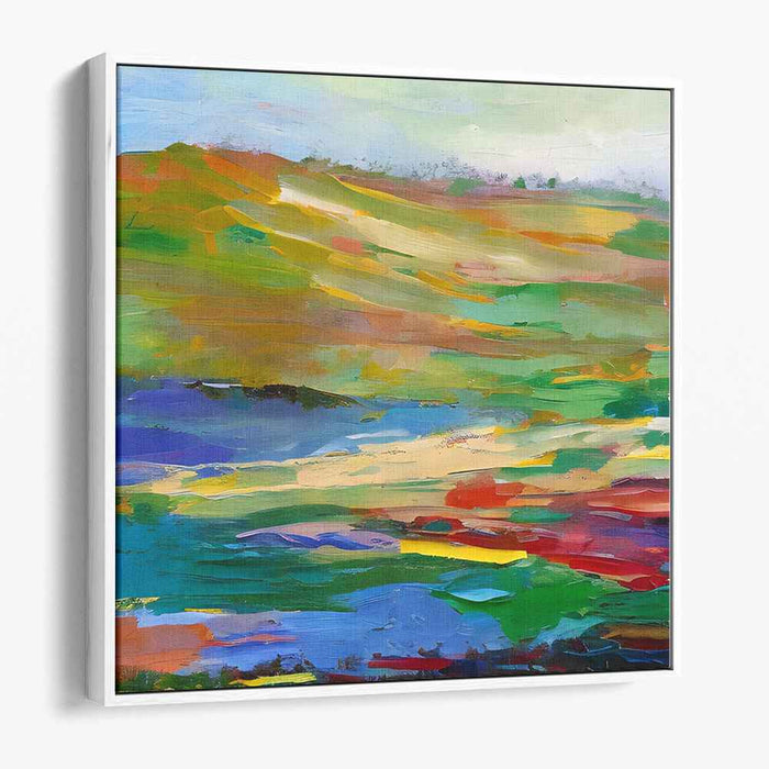 Geometric Horizon Perspective: Abstract Landscape Canvas Art