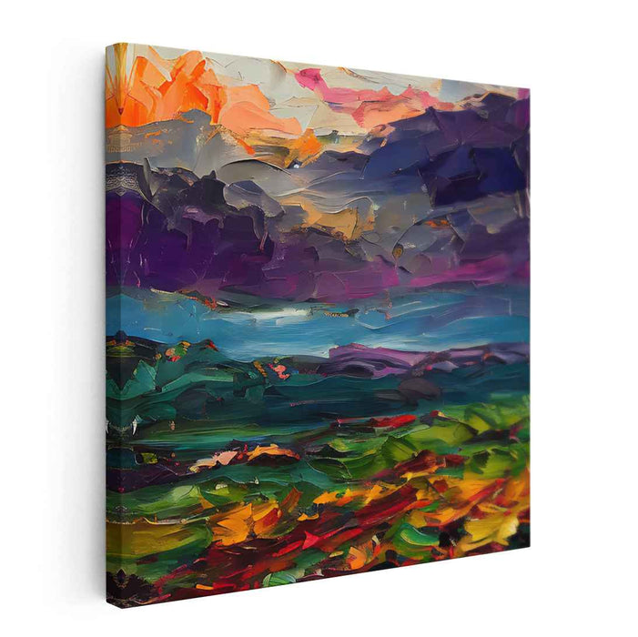 Rustic Echoes Whispering: Impasto Landscape Canvas Art