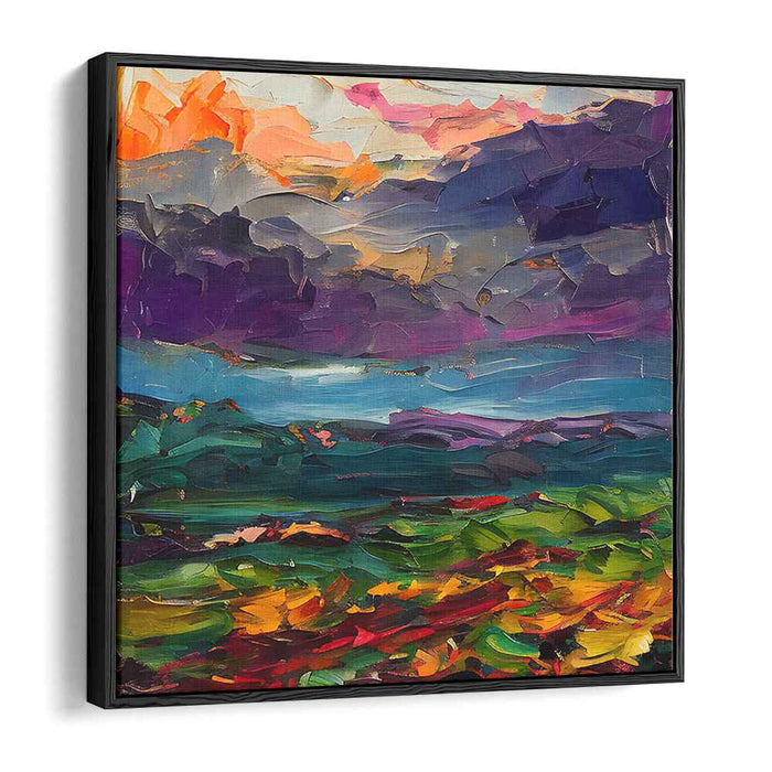 Rustic Echoes Whispering: Impasto Landscape Canvas Art