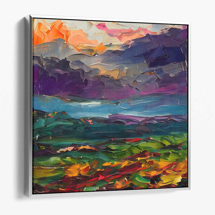 Rustic Echoes Whispering: Impasto Landscape Canvas Art