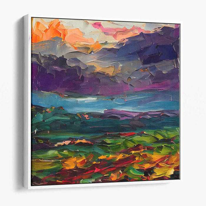 Rustic Echoes Whispering: Impasto Landscape Canvas Art