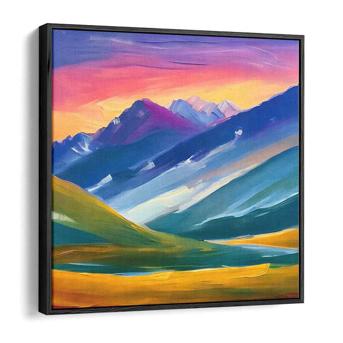 Vivid Horizon Brushstrokes: Expressive Landscape Canvas Art
