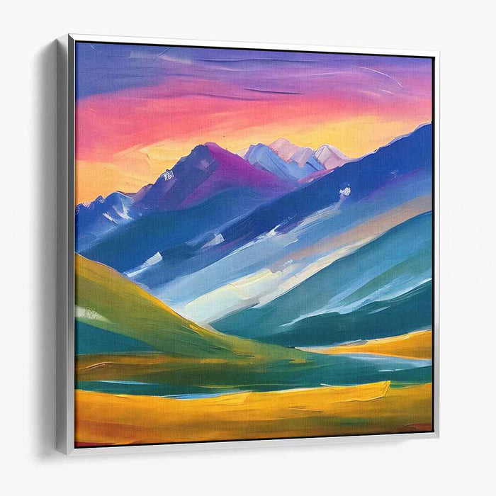 Vivid Horizon Brushstrokes: Expressive Landscape Canvas Art