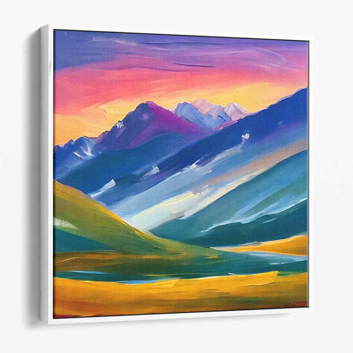 Vivid Horizon Brushstrokes: Expressive Landscape Canvas Art