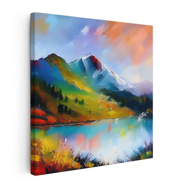 Color Symphony Horizon Dream: Vibrant Landscape Canvas Art Print