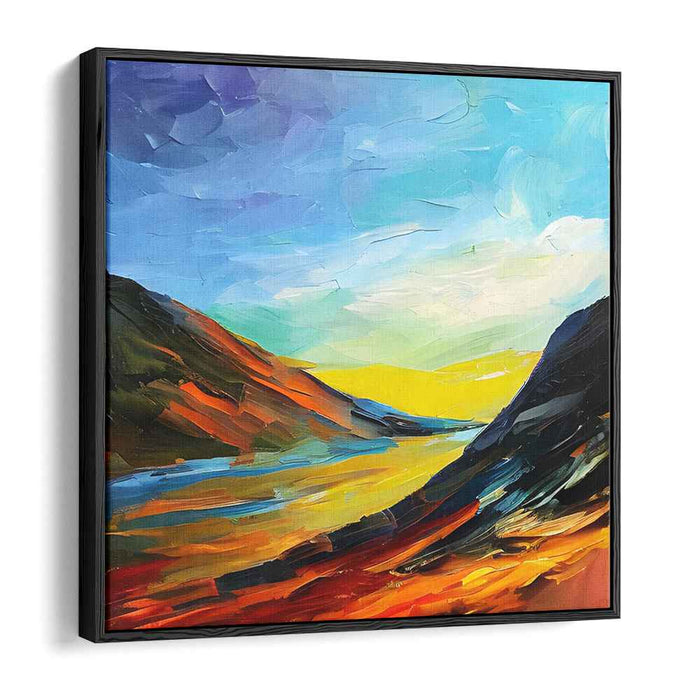 Vivid Canyon Dawn: Expressive Landscape Canvas Art Print