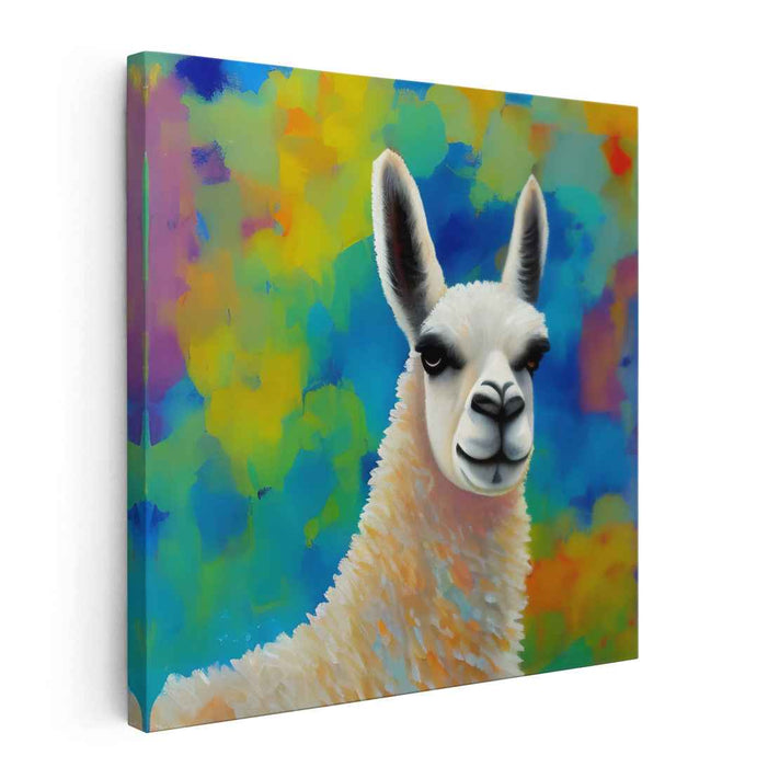 Whimsy Beast Chromatic Chronicle: Colorful and Whimsical Animal Portrait Canvas Art