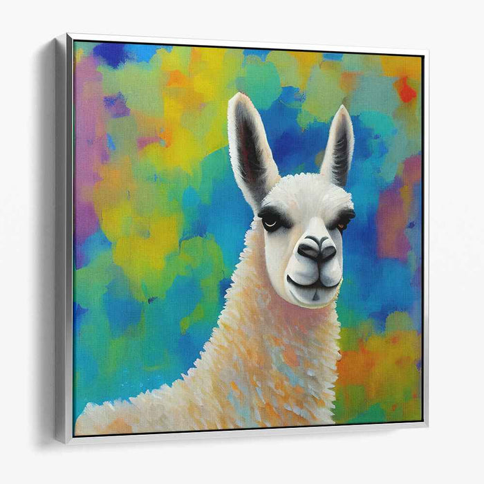 Whimsy Beast Chromatic Chronicle: Colorful and Whimsical Animal Portrait Canvas Art