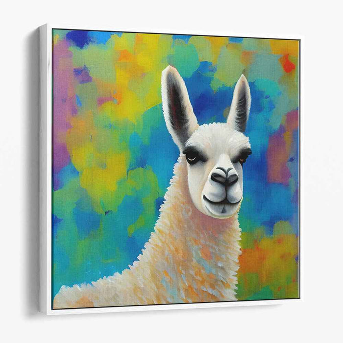 Whimsy Beast Chromatic Chronicle: Colorful and Whimsical Animal Portrait Canvas Art