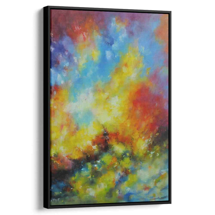 Radiant Sunrise Symphony: Abstract Expressionist Color Fusion Canvas Art