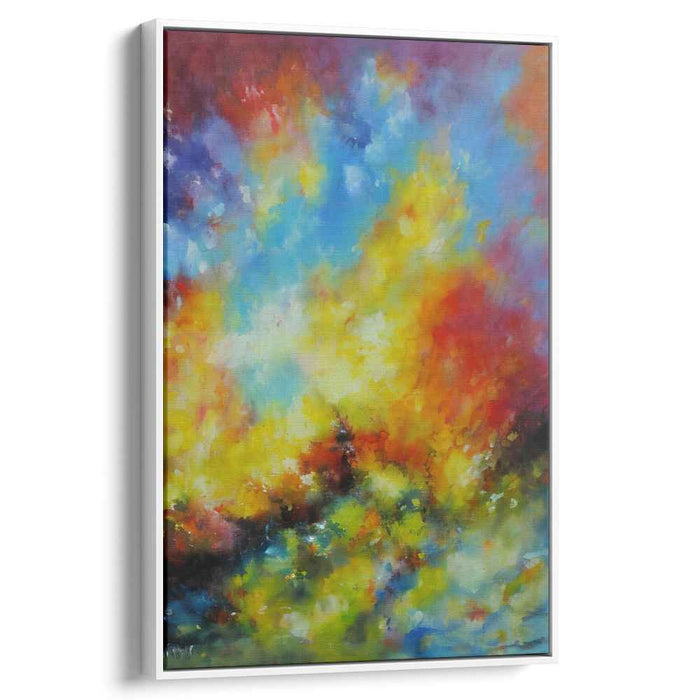 Radiant Sunrise Symphony: Abstract Expressionist Color Fusion Canvas Art