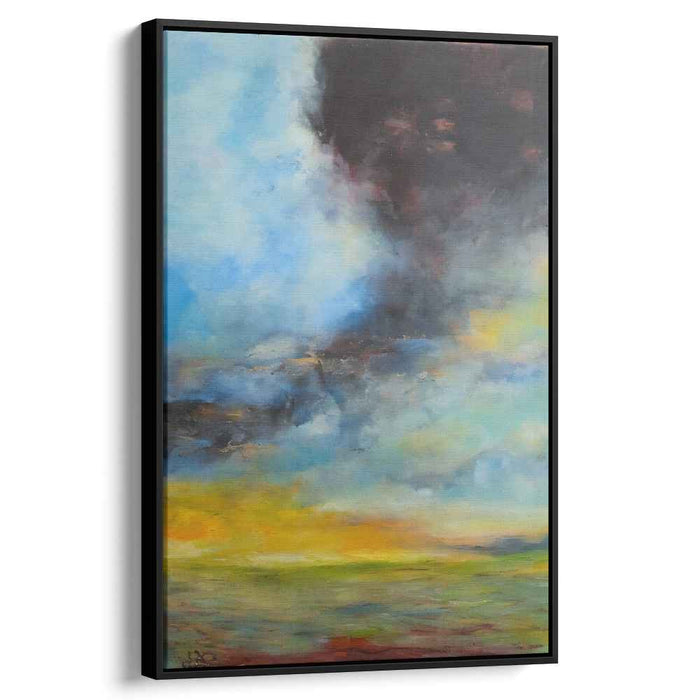 Plains Drama: Dramatic Cloudscape Over Serene Plains Canvas Art Print