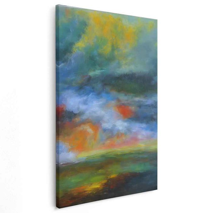 Dynamic Skies: Abstract Impressionist Cloudscape Canvas Art