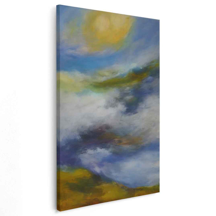 Whimsical Horizons Merge: Abstract Sky and Landscape Canvas Art Print