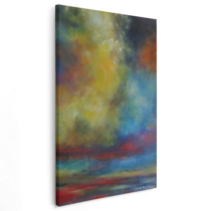 Abstract Fusion Burst: Abstract Expressionist Colorful Canvas Art Print