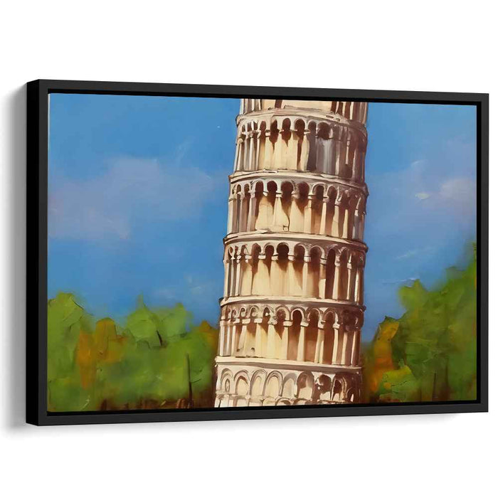 Dimensional Urban Mosaic: Realistic Architectural Canvas Art Print