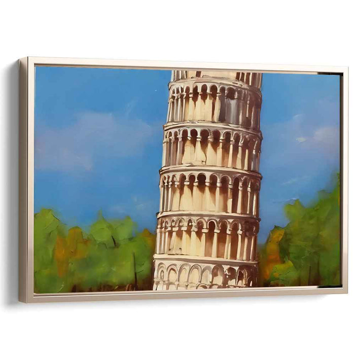 Dimensional Urban Mosaic: Realistic Architectural Canvas Art Print