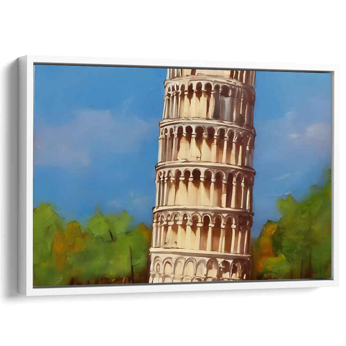 Dimensional Urban Mosaic: Realistic Architectural Canvas Art Print