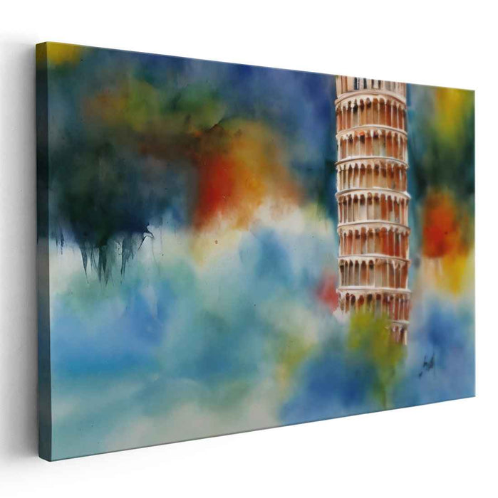 Dreamscape of Pisa: Surreal Architectural Canvas Art