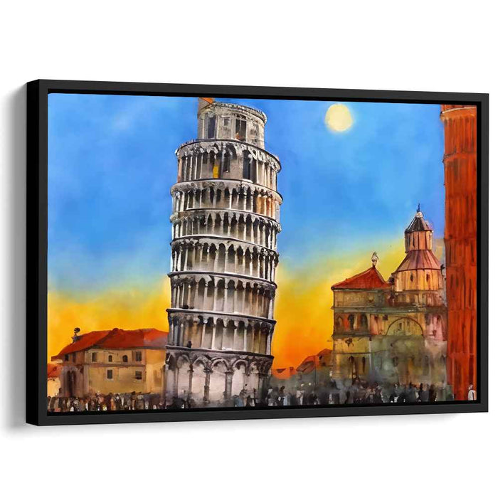 Sunset Over Pisa: The Enchanting Leaning Tower Canvas Art Print