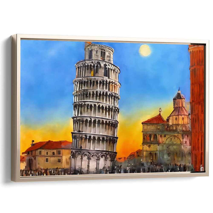 Sunset Over Pisa: The Enchanting Leaning Tower Canvas Art Print