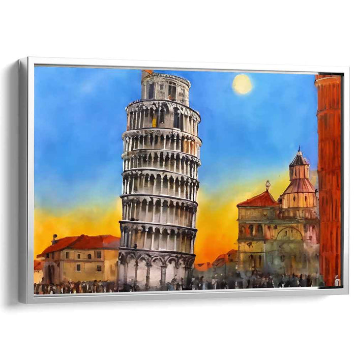 Sunset Over Pisa: The Enchanting Leaning Tower Canvas Art Print