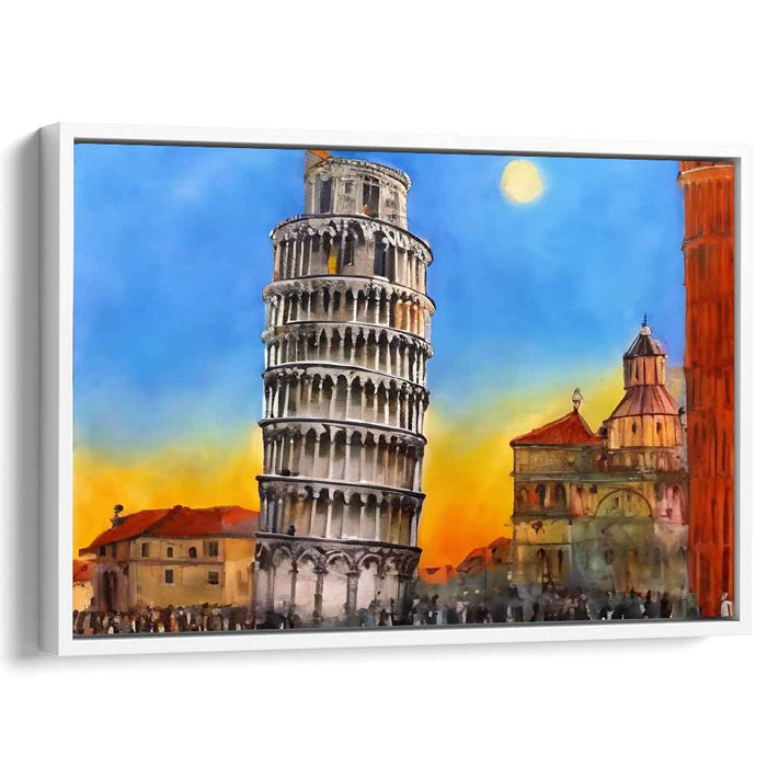 Sunset Over Pisa: The Enchanting Leaning Tower Canvas Art Print