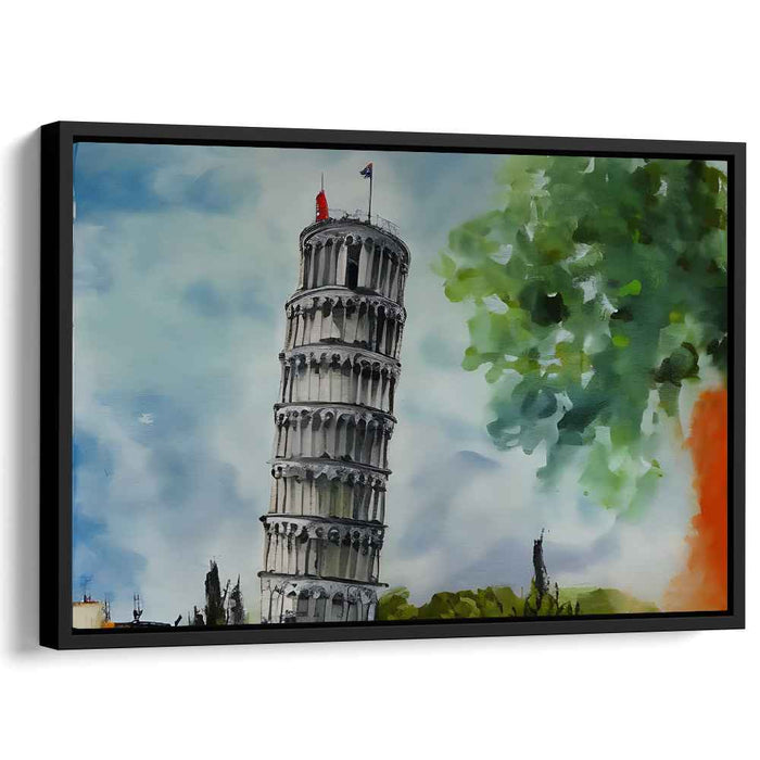 Swaying Grace: Watercolor Impression of the Leaning Tower