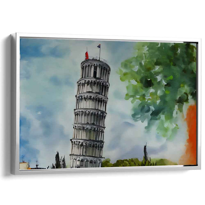 Swaying Grace: Watercolor Impression of the Leaning Tower